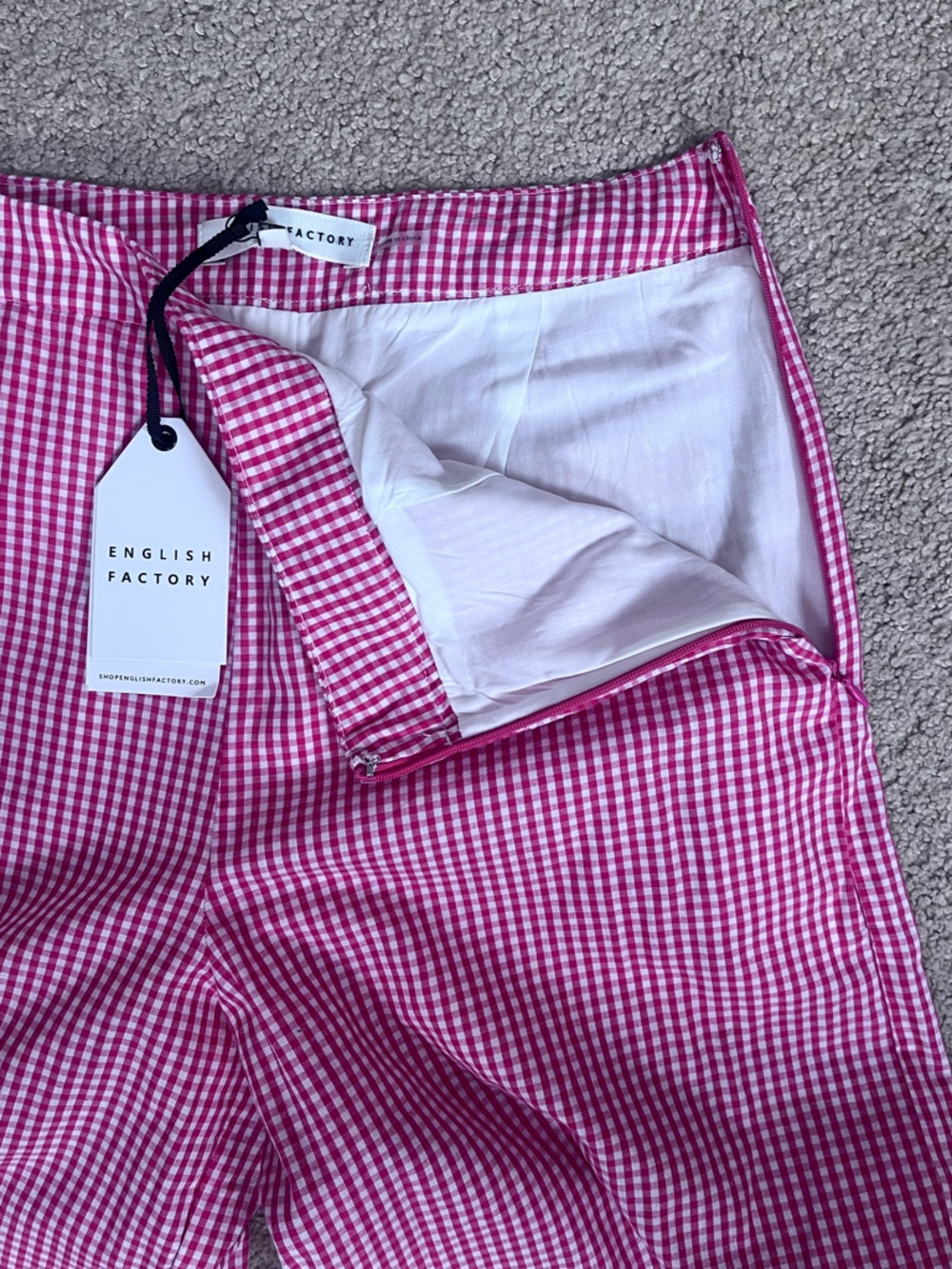 English Factory Red White Check Gingham Set Size Small Wide leg Crop Top NWT - Picture 8 of 16